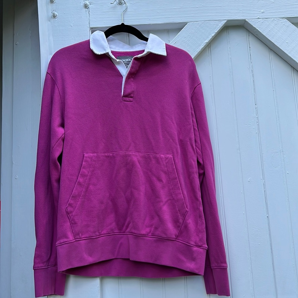 Bonobos slim fit collared sweatshirt mens small